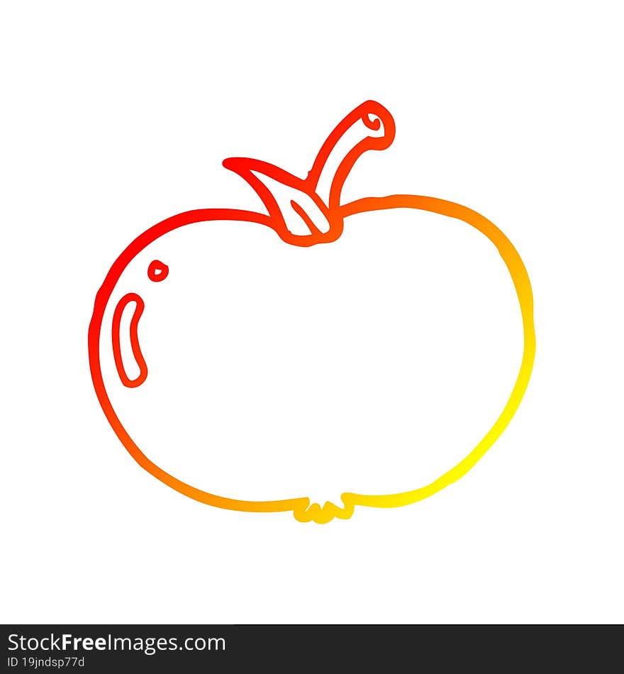 warm gradient line drawing cartoon apple