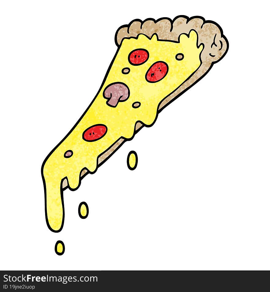 cartoon doodle pizza slice