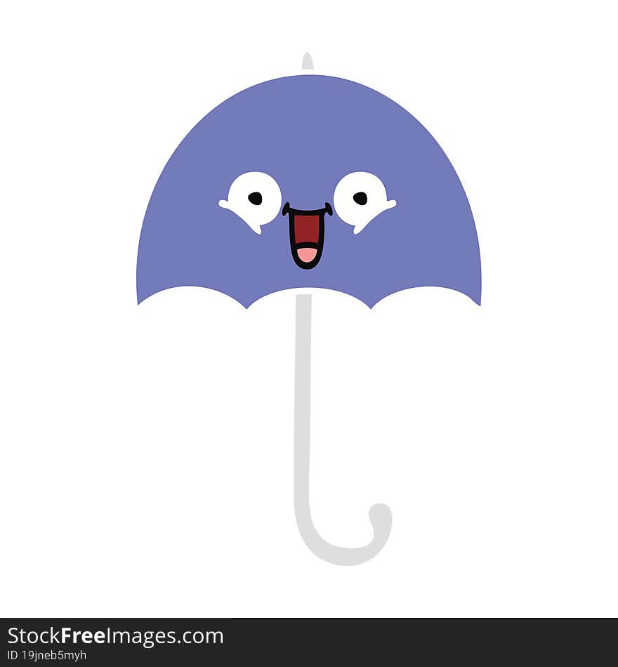 Flat Color Retro Cartoon Umbrella