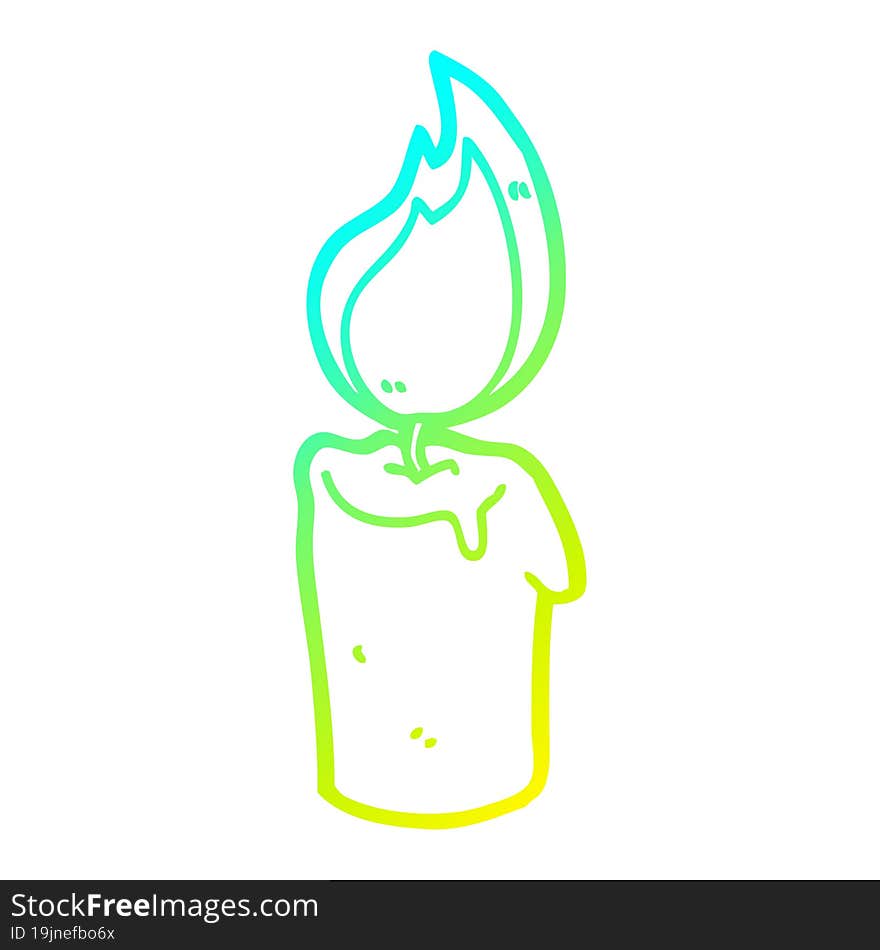 cold gradient line drawing cartoon candle