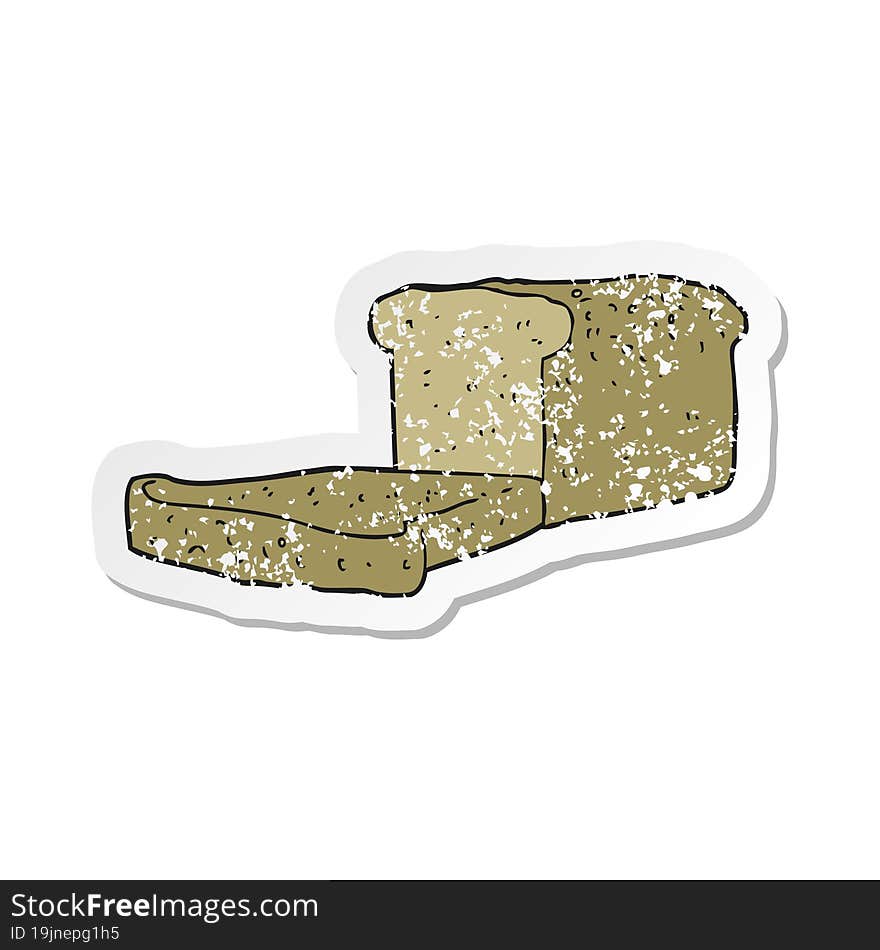 retro distressed sticker of a cartoon loaf of bread