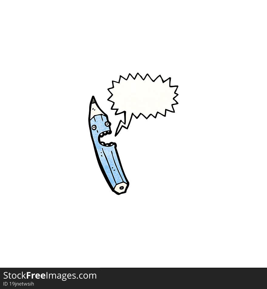 screaming pencil cartoon character