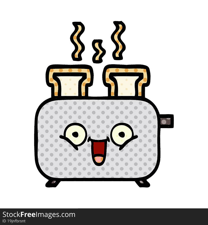 comic book style cartoon of a of a toaster