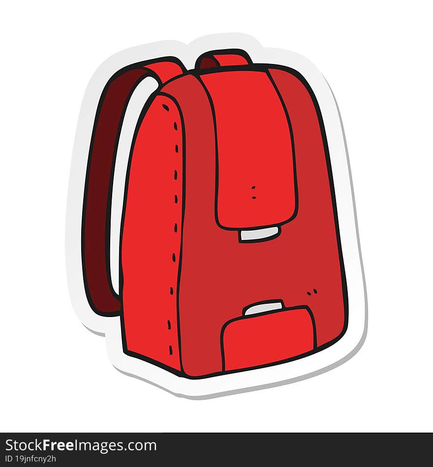 Sticker Of A Cartoon Bag