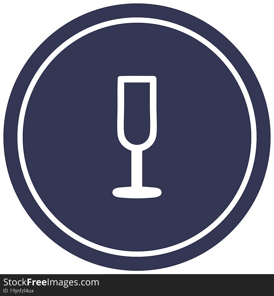 champagne flute circular icon