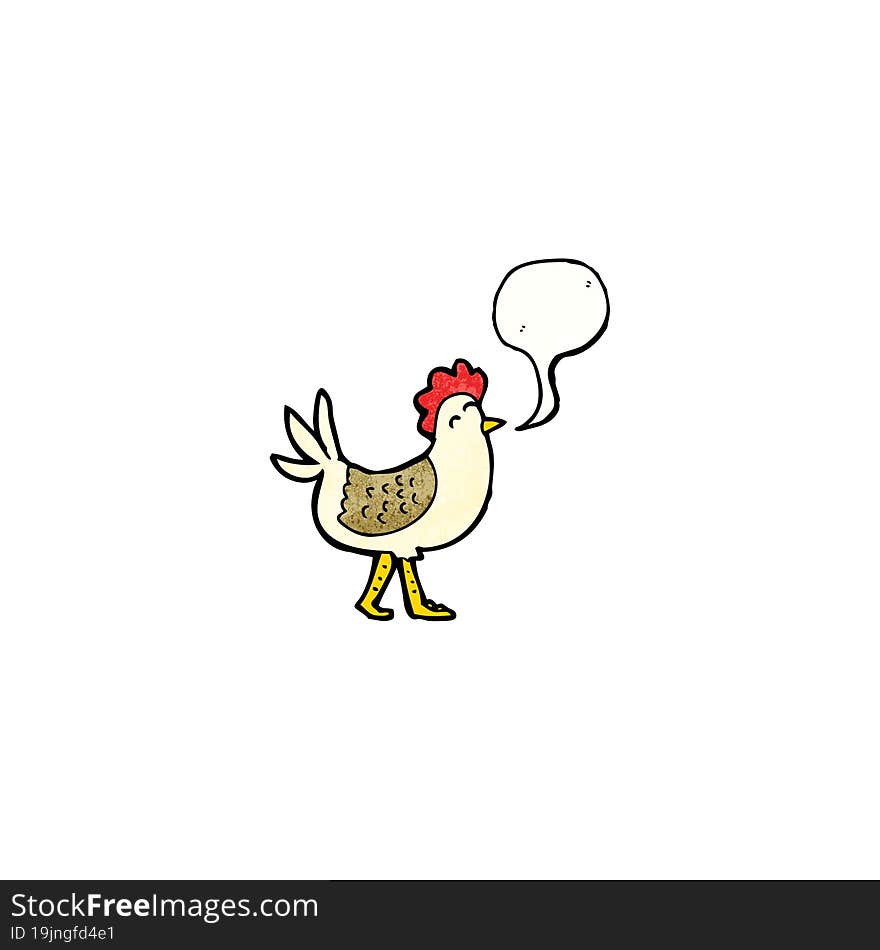 cartoon clucking hen