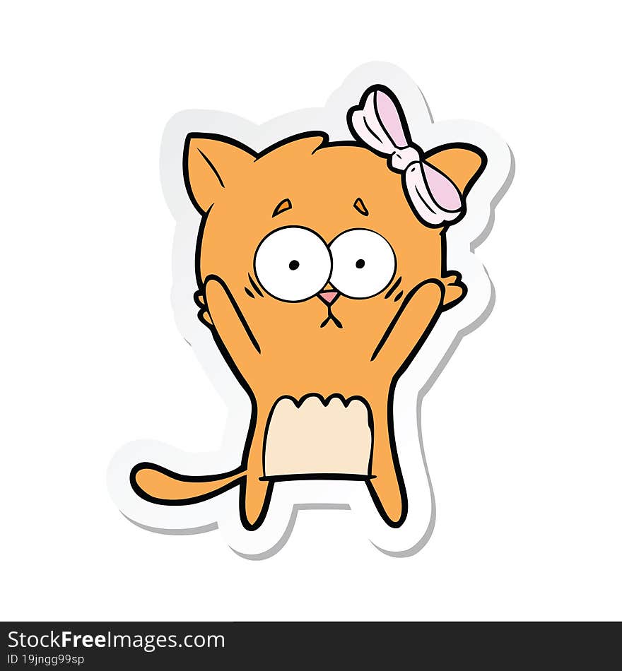 Sticker Of A Cartoon Cat