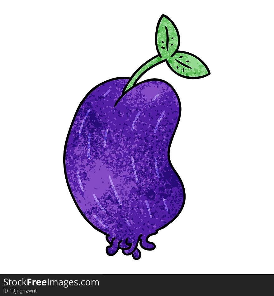 textured cartoon of a sprouting bean