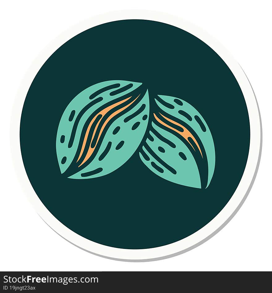 tattoo style sticker of coffee beans