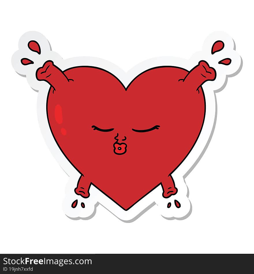 Sticker Of A Cartoon Heart