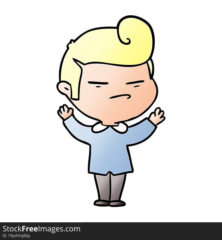 cartoon cool guy with fashion hair cut. cartoon cool guy with fashion hair cut