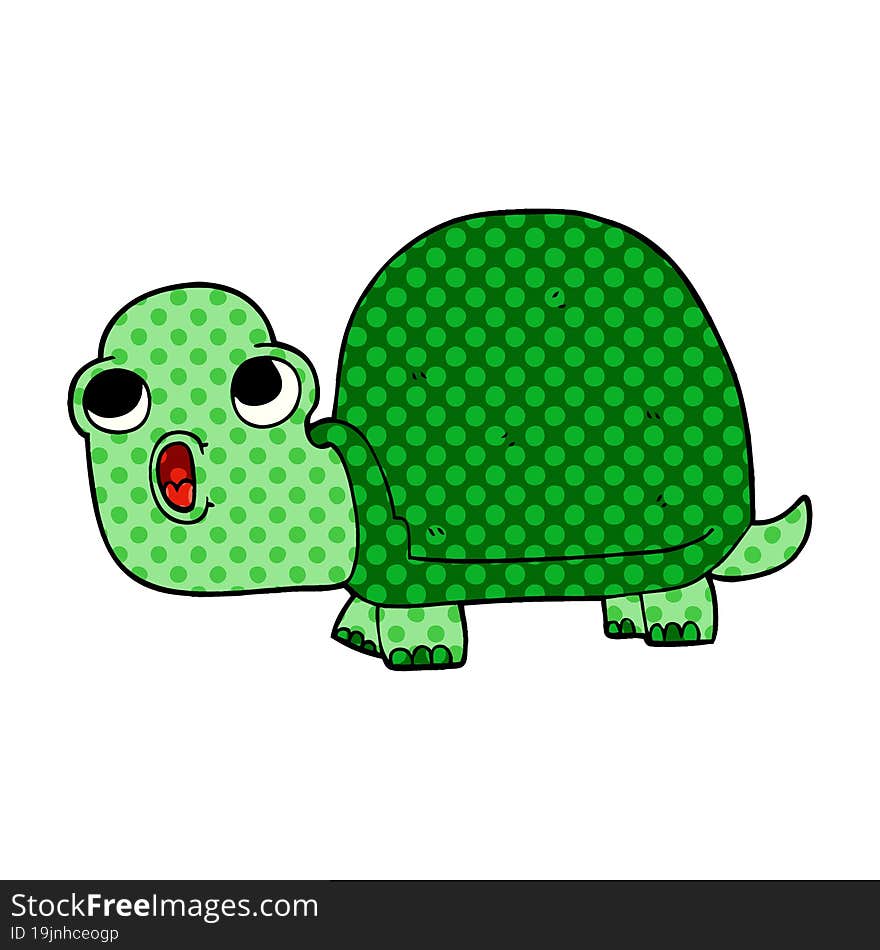 cartoon doodle shocked turtle