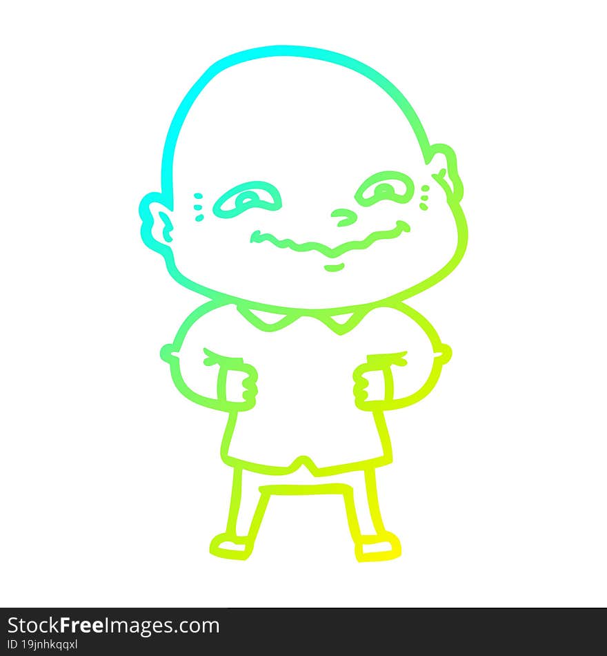 cold gradient line drawing cartoon creepy guy