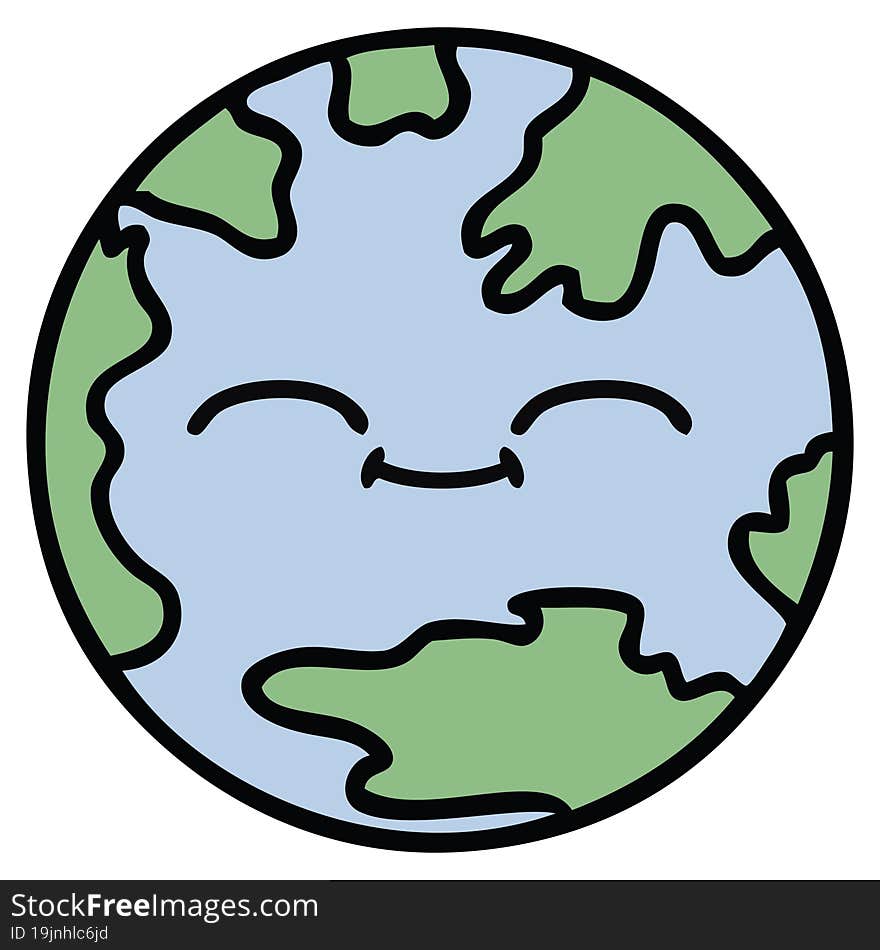 cute cartoon of a planet earth. cute cartoon of a planet earth