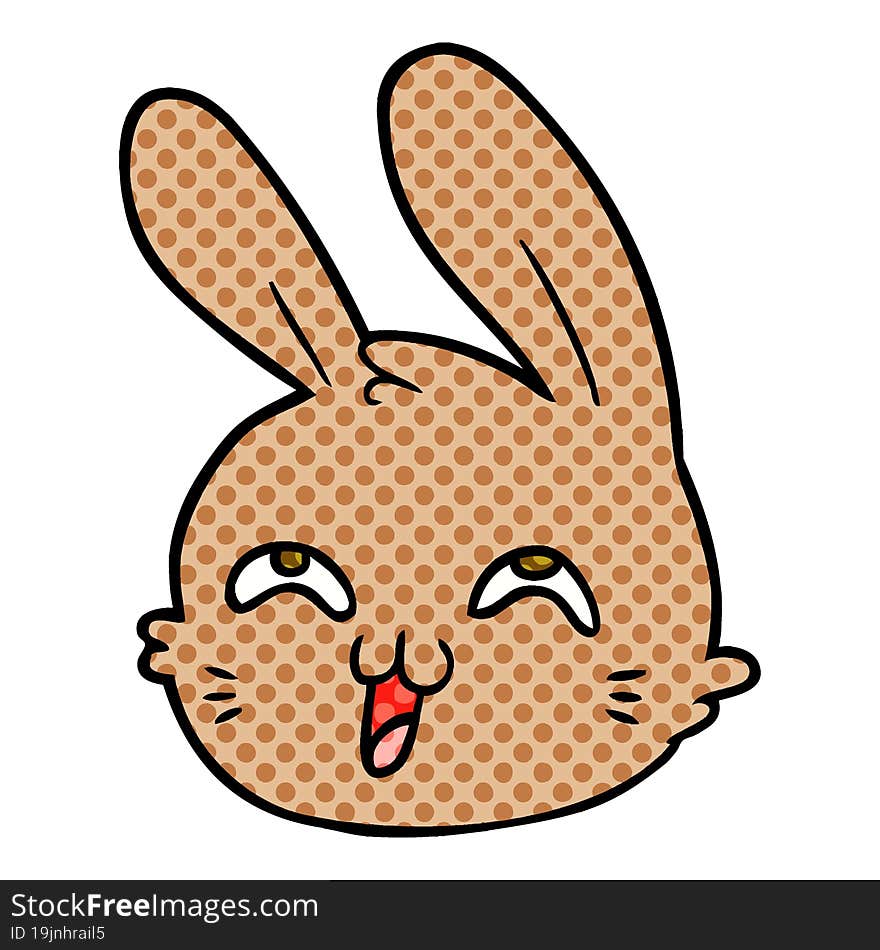 cartoon happy rabbit face. cartoon happy rabbit face