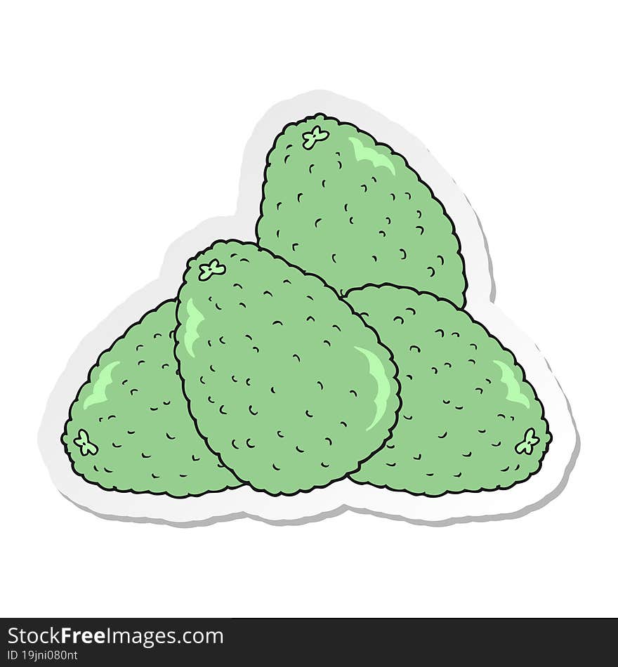 sticker of a cartoon avocados