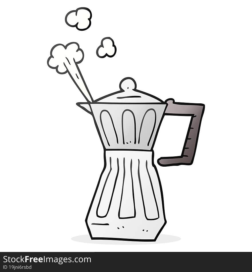 freehand drawn cartoon espresso stovetop maker