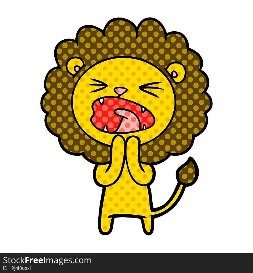 cartoon lion praying. cartoon lion praying