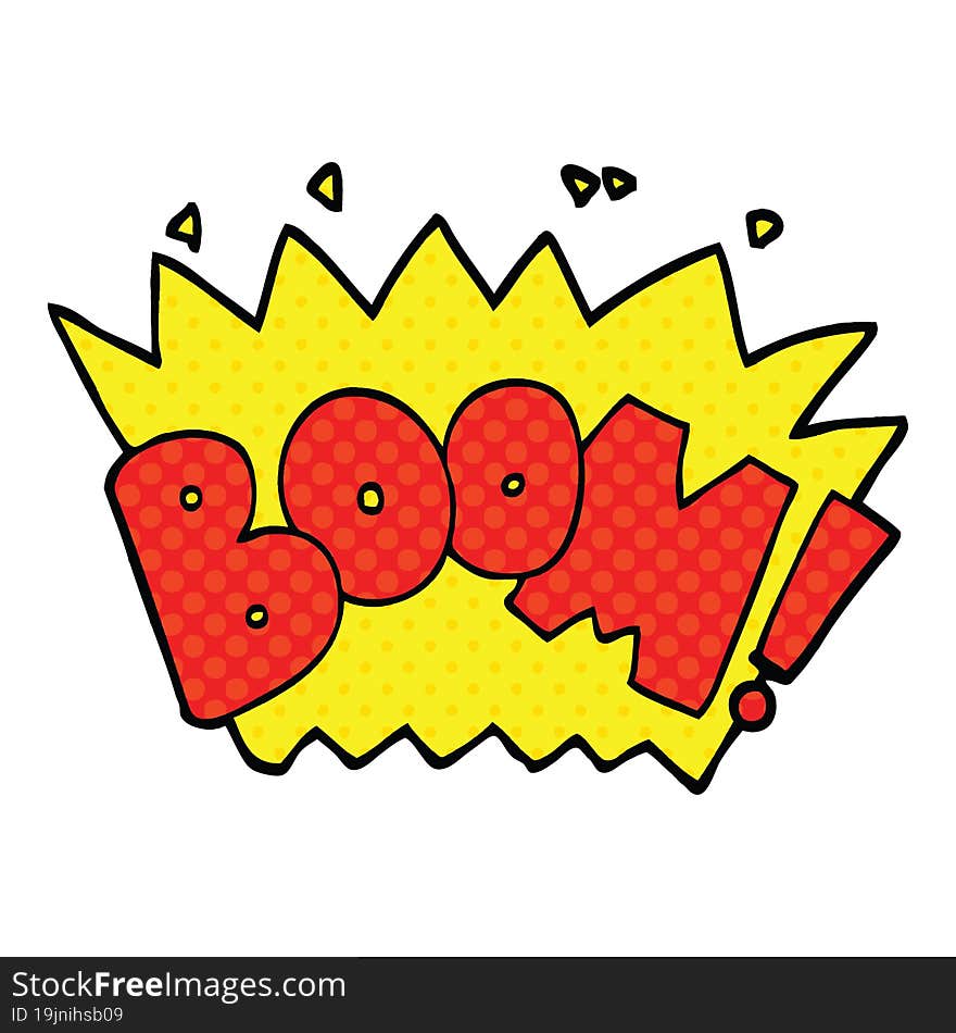 Comic Book Style Cartoon Word Boom