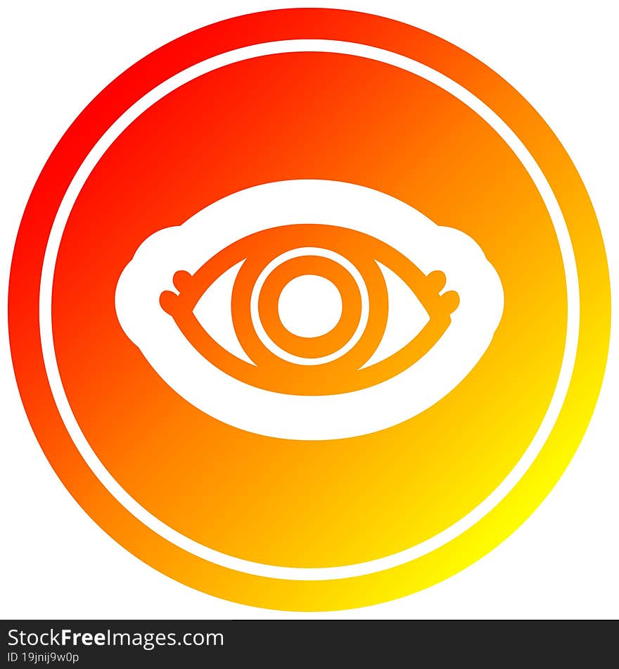 staring eye circular in hot gradient spectrum