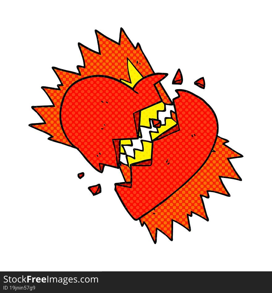 cartoon broken heart