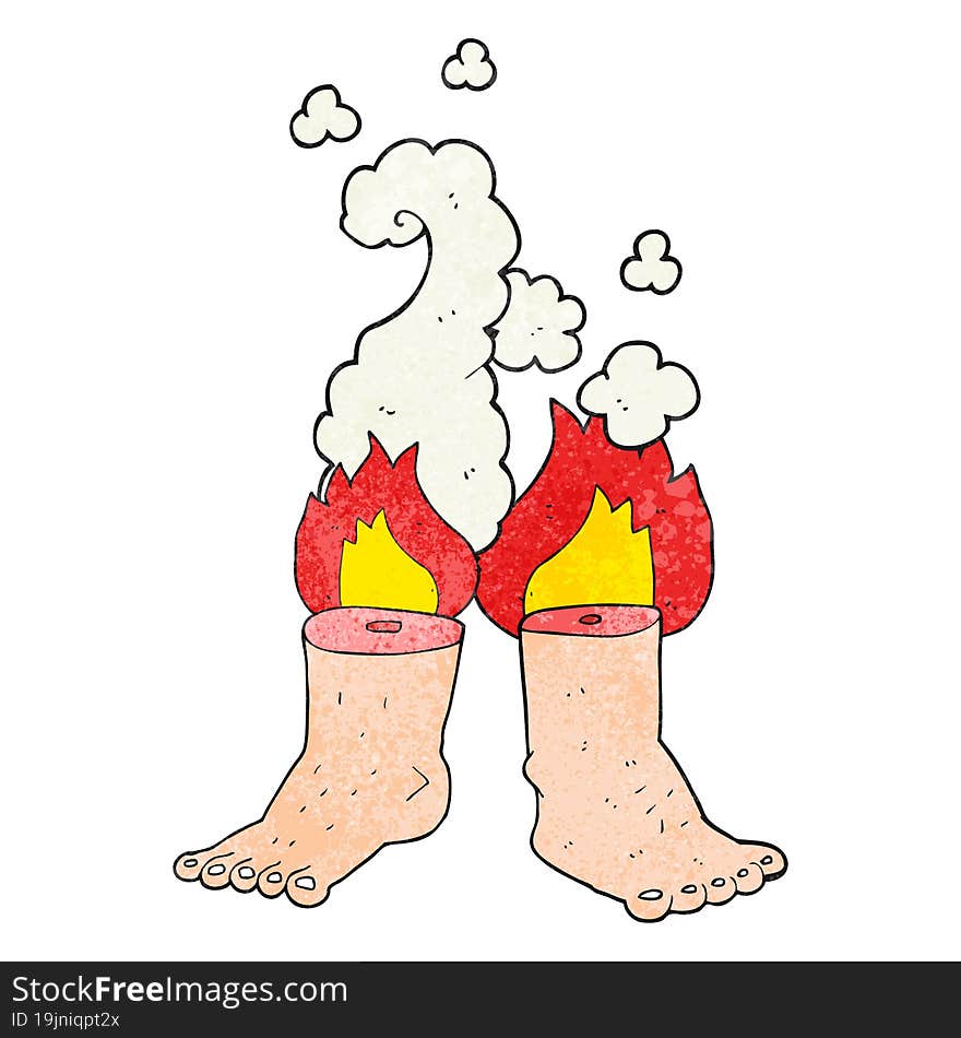 freehand textured cartoon of spontaneous human combustion