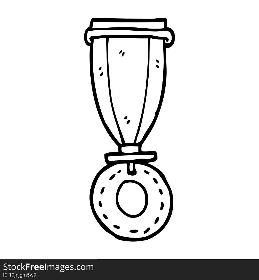 line drawing cartoon medal