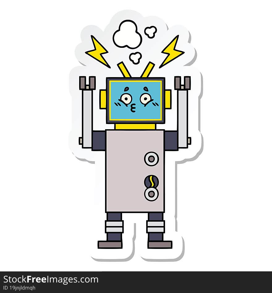 sticker of a cute cartoon robot