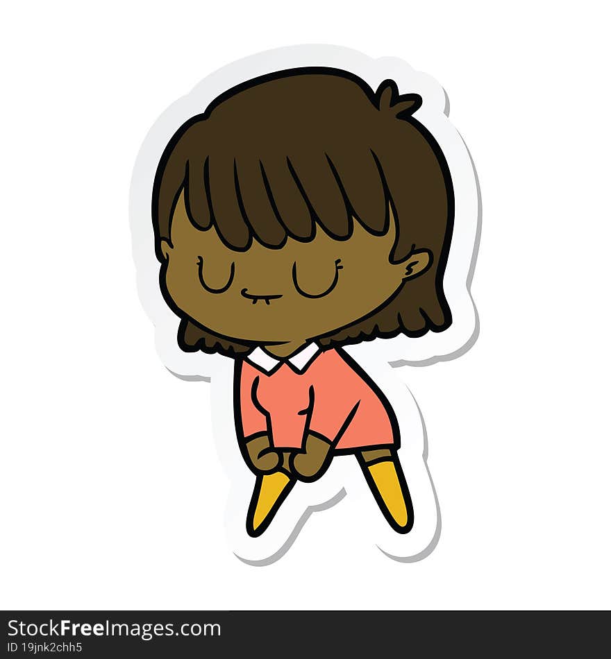 sticker of a cartoon woman