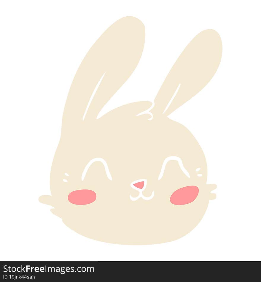 flat color style cartoon rabbit face