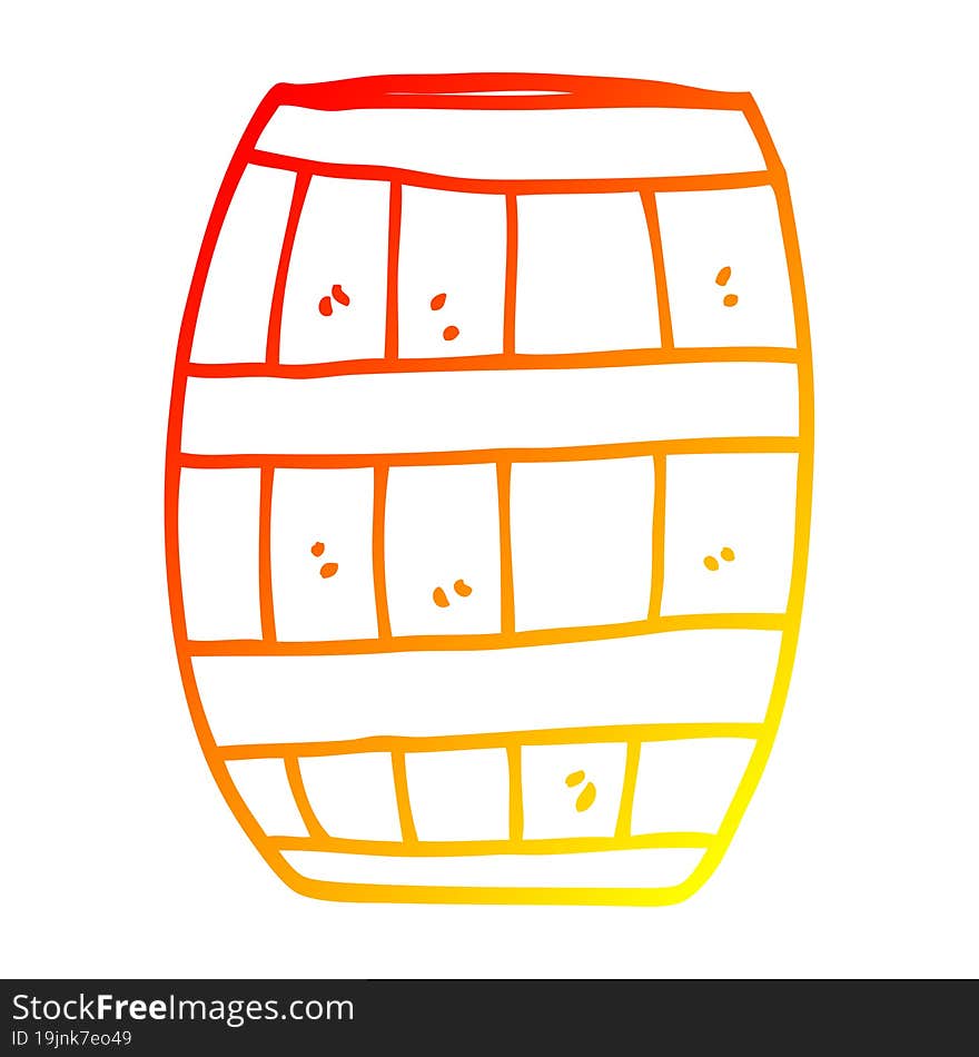 warm gradient line drawing cartoon beer barrel