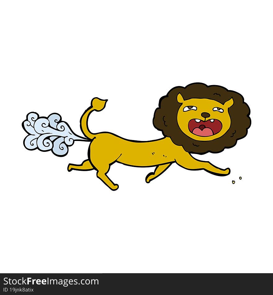 cartoon farting lion