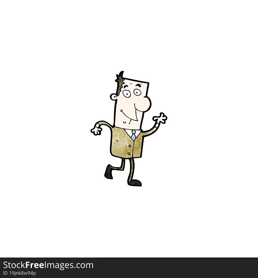 cartoon waving man