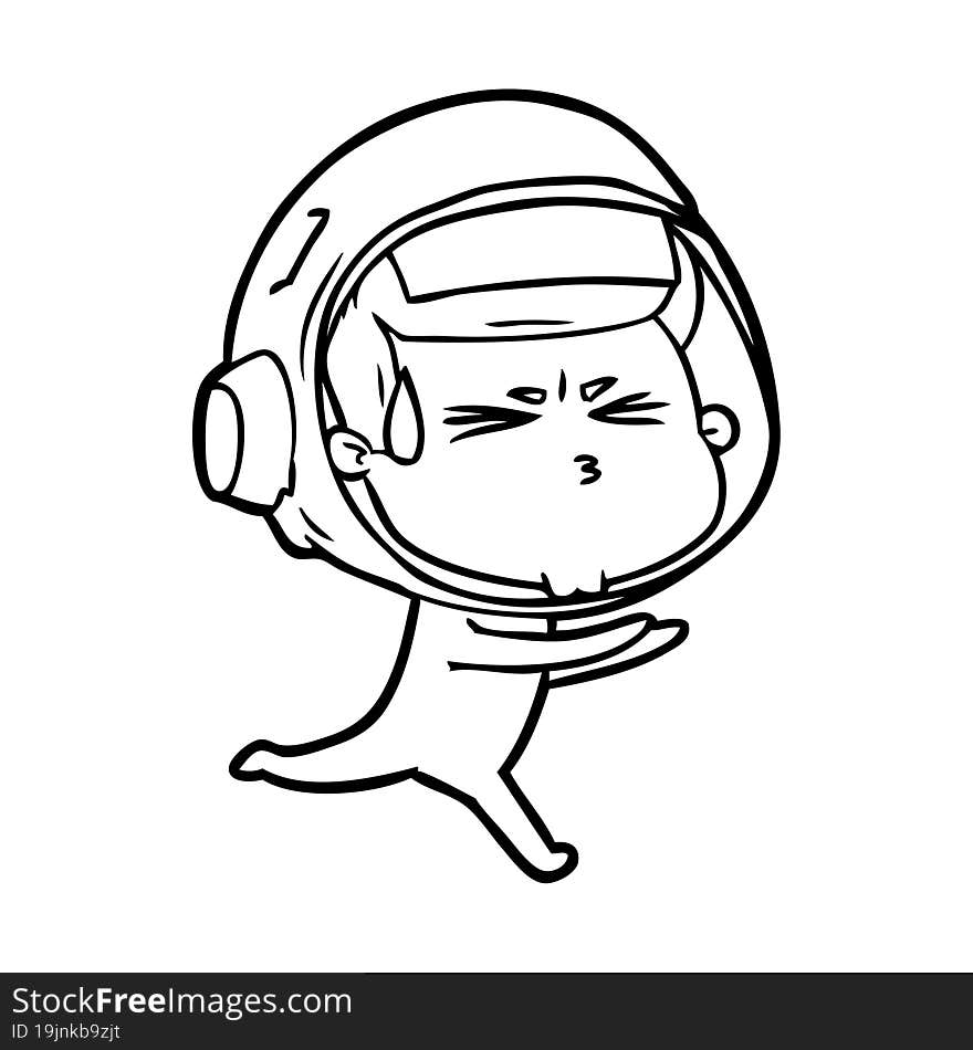 cartoon stressed astronaut. cartoon stressed astronaut