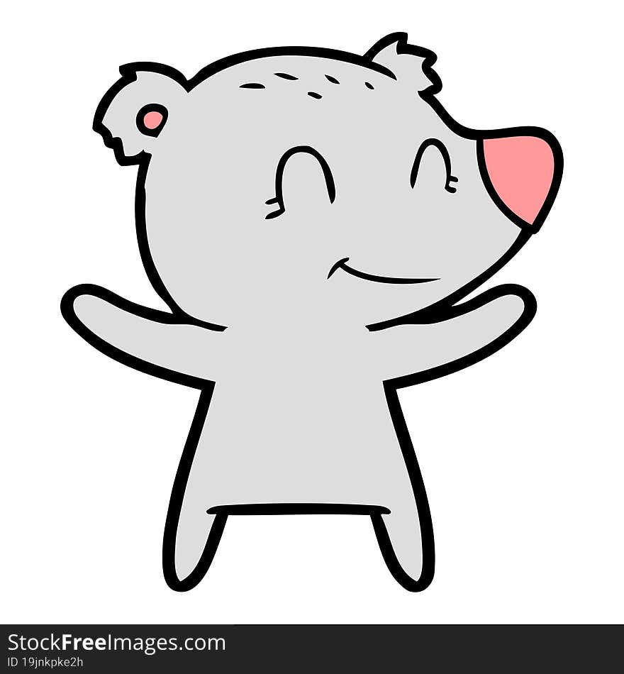 smiling bear cartoon. smiling bear cartoon