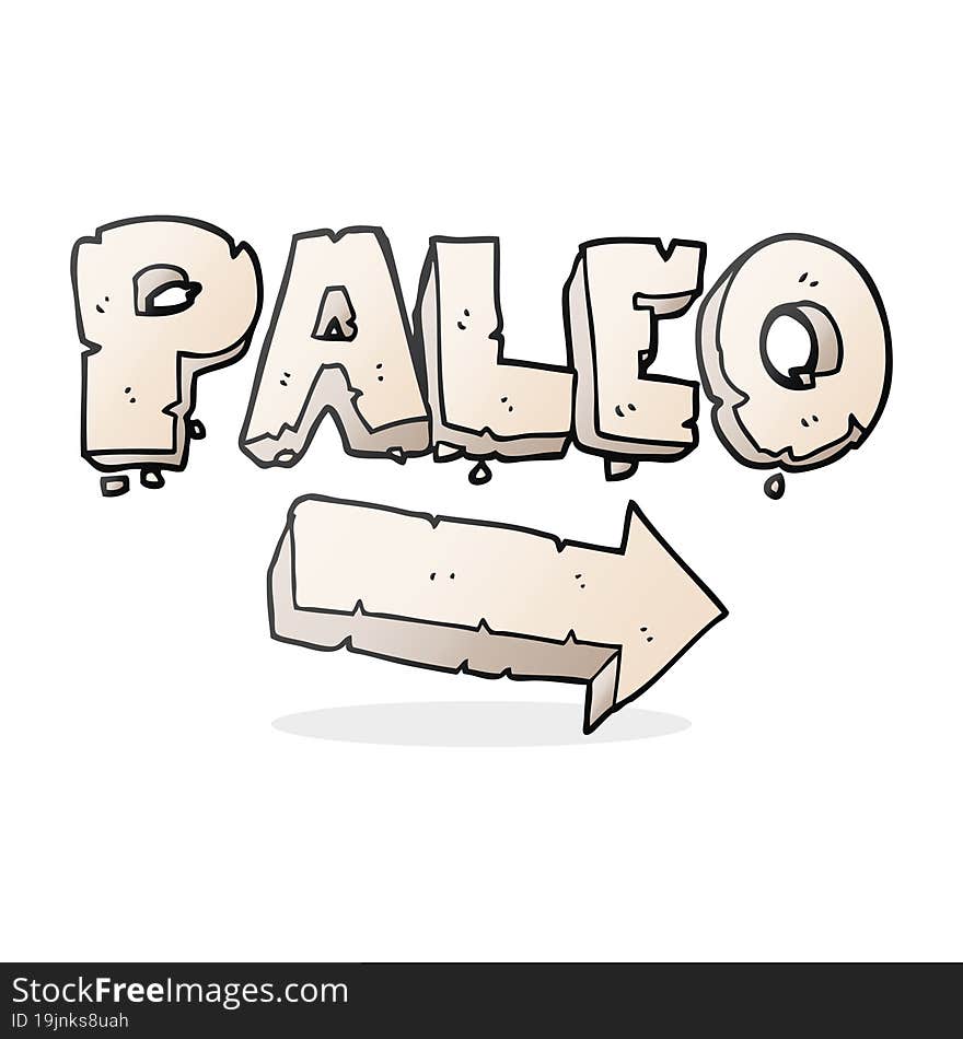 cartoon paleo diet pointing arrow