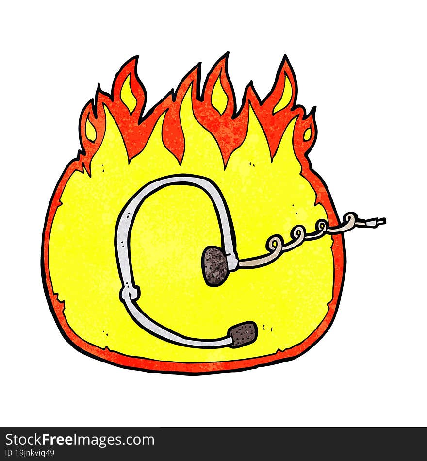 burning headset cartoon