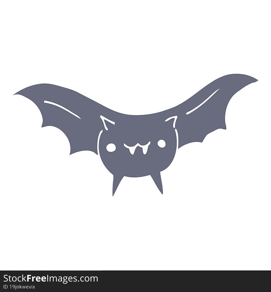 flat color style cartoon bat