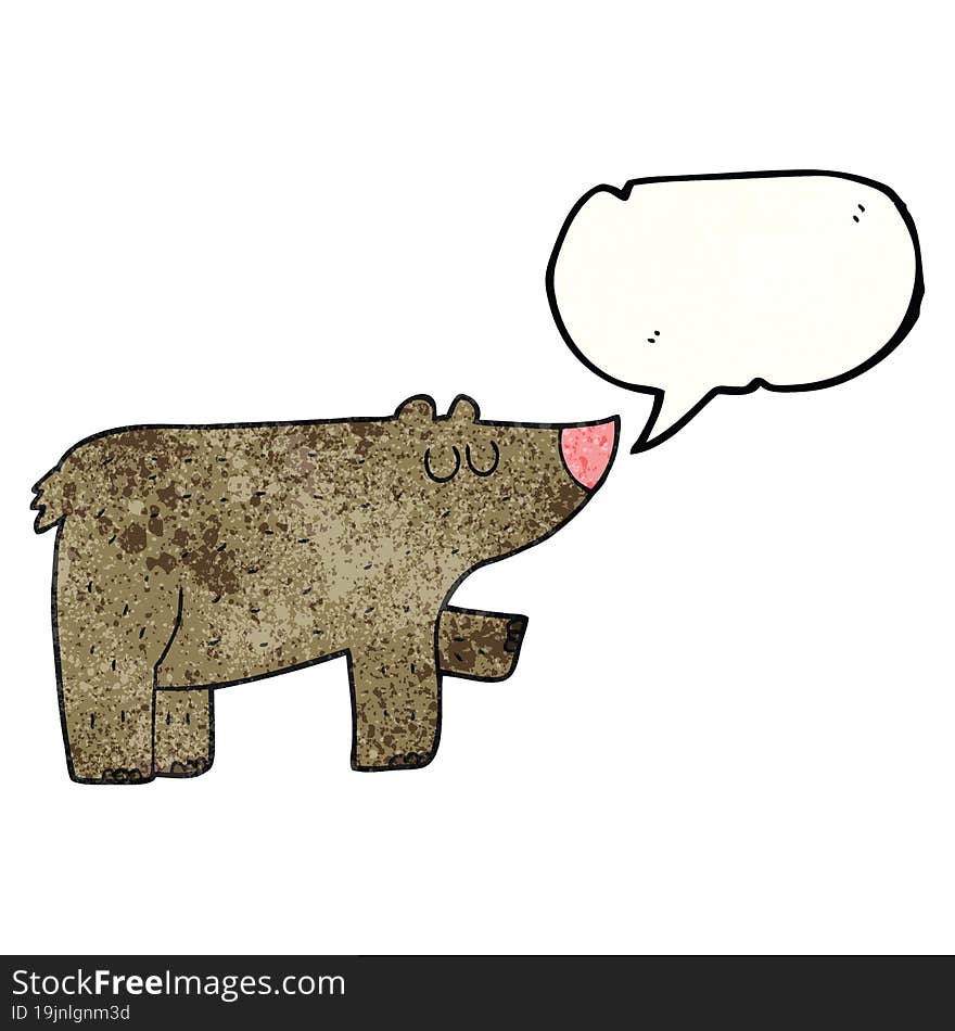 speech bubble textured cartoon bear