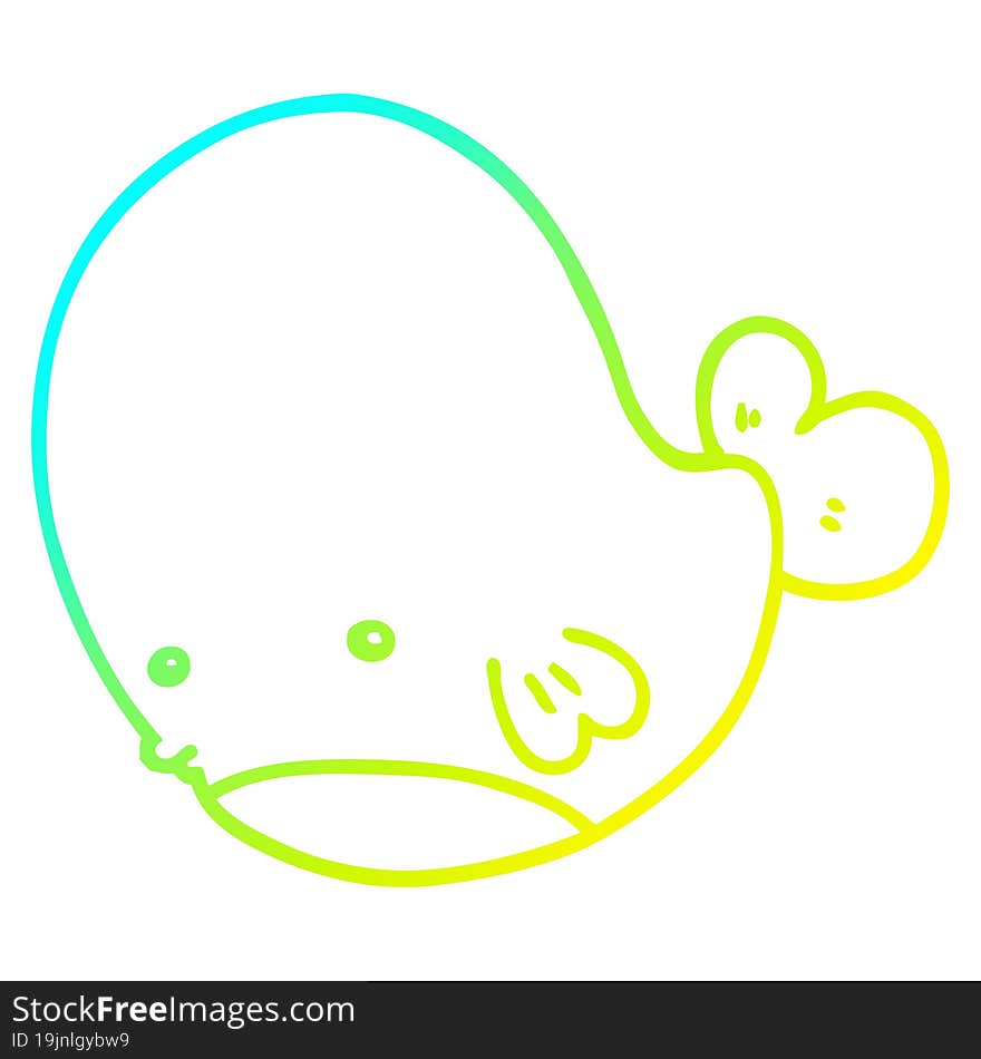 cold gradient line drawing cartoon whale