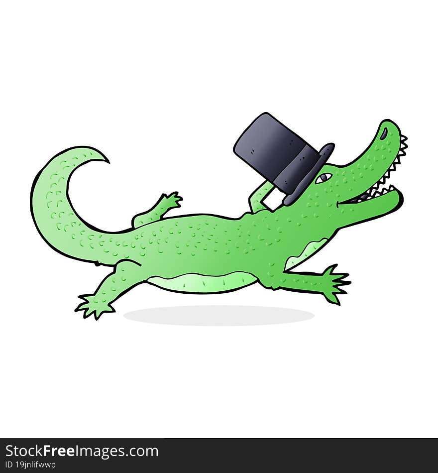 cartoon crocodile in top hat