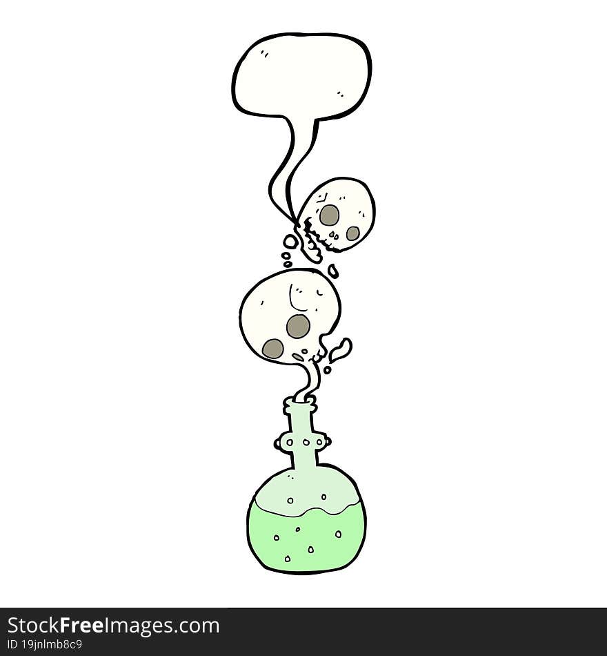 Cartoon Potion With Speech Bubble