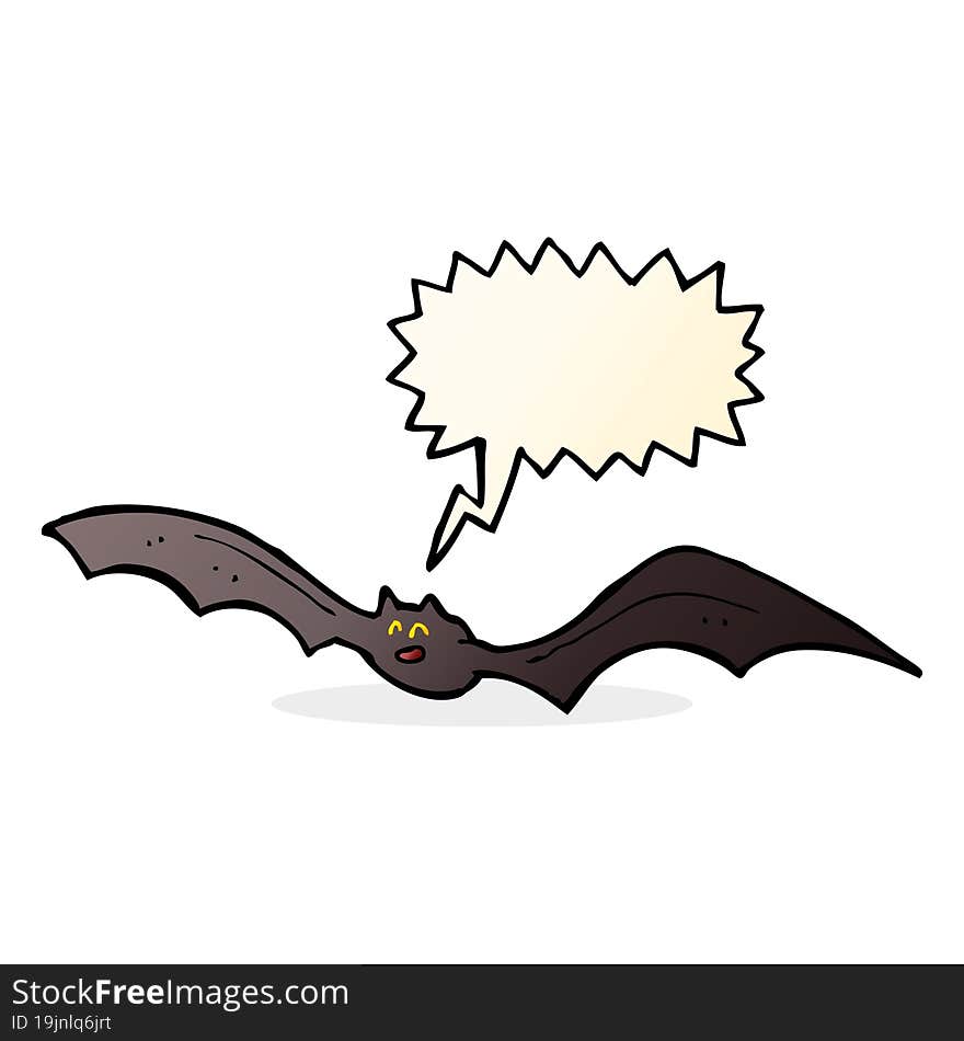 cartoon bat with speech bubble