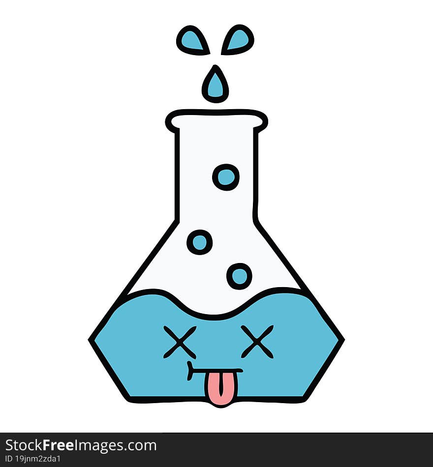 cute cartoon science beaker