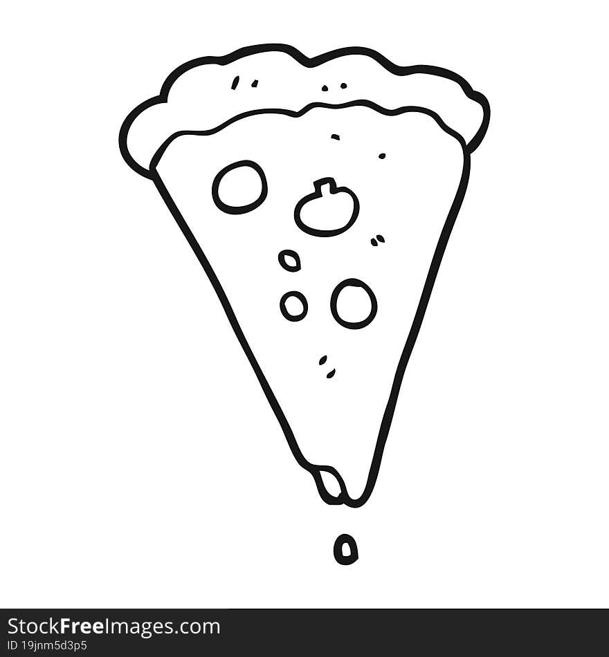 Black And White Cartoon Pizza