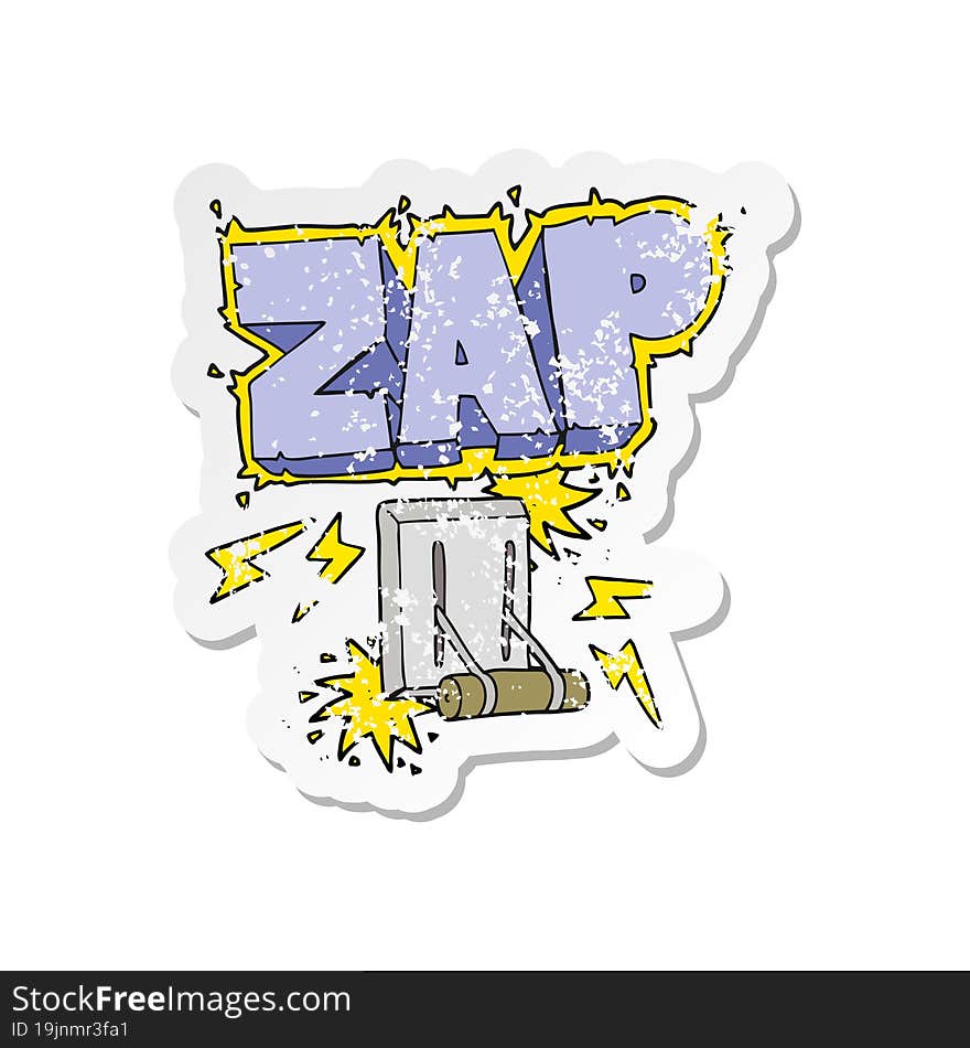 retro distressed sticker of a cartoon electrical switch zapping