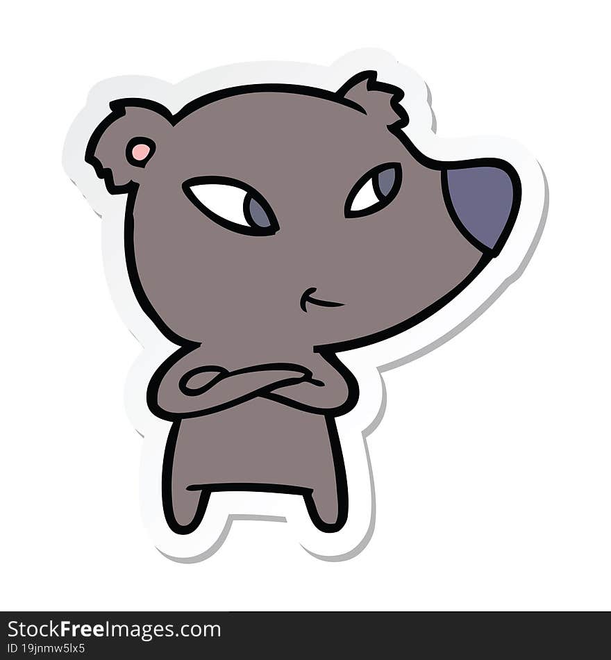 sticker of a cute cartoon bear