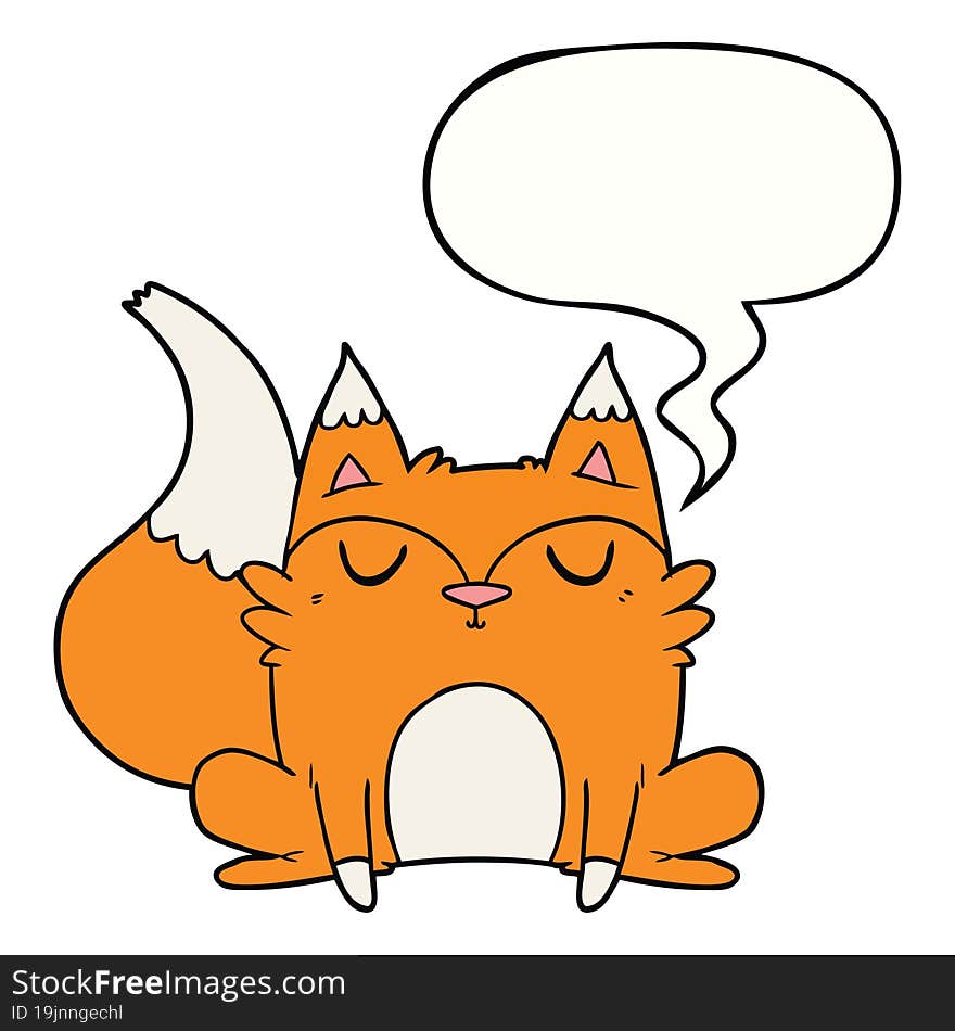 cartoon fox and speech bubble