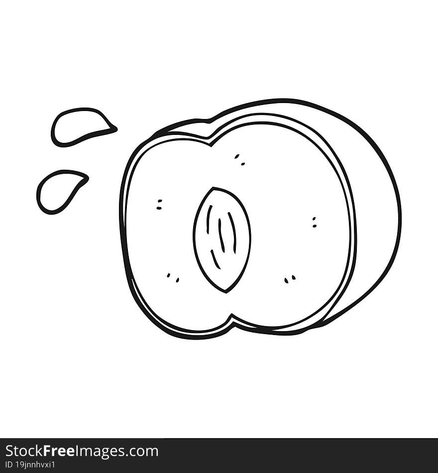 black and white cartoon juicy peach