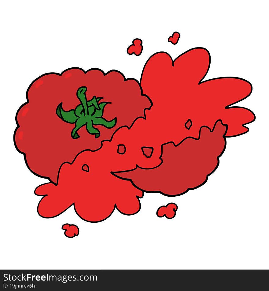 cartoon squashed tomato. cartoon squashed tomato